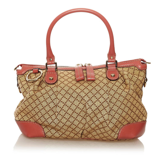 Gucci Diamante Sukey Canvas Satchel (SHG-34461)