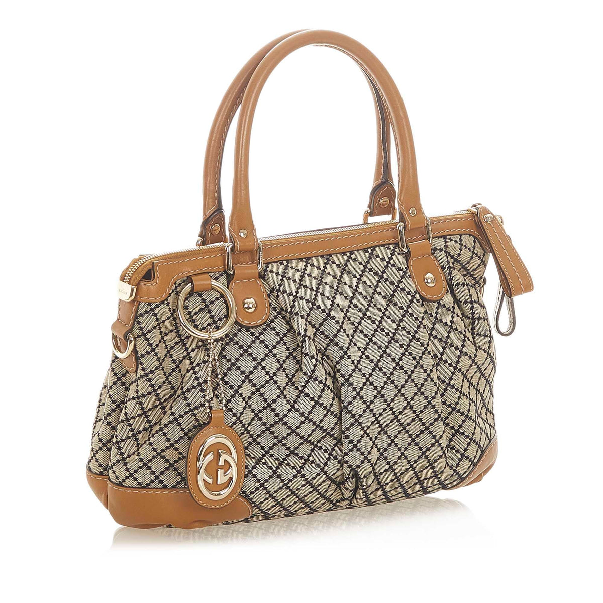 Gucci Diamante Sukey Canvas Satchel (SHG-iZTtvz)