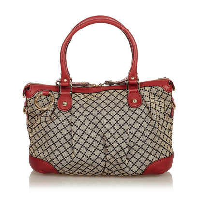 Gucci Diamante Sukey Canvas Satchel (SHG-5dkeD5)