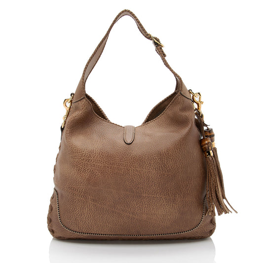 Gucci Distressed Leather New Jackie Large Hobo