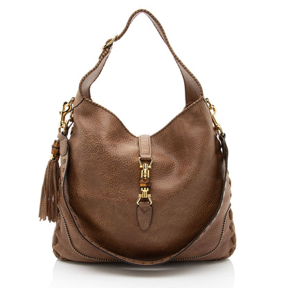 Gucci Distressed Leather New Jackie Large Hobo