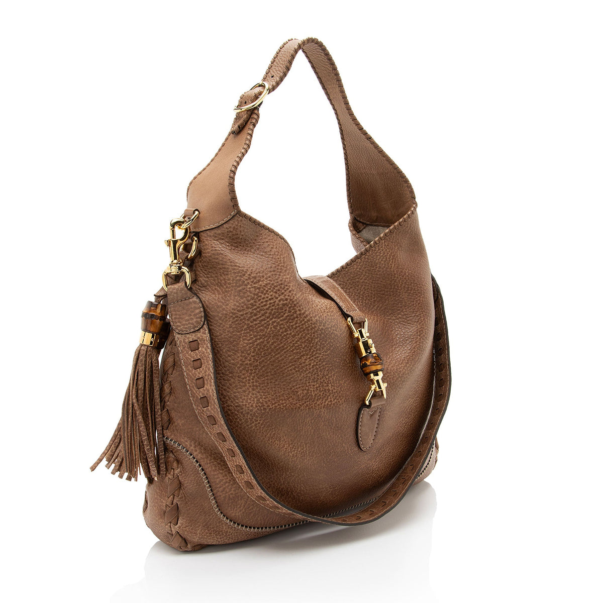 Gucci Distressed Leather New Jackie Large Hobo