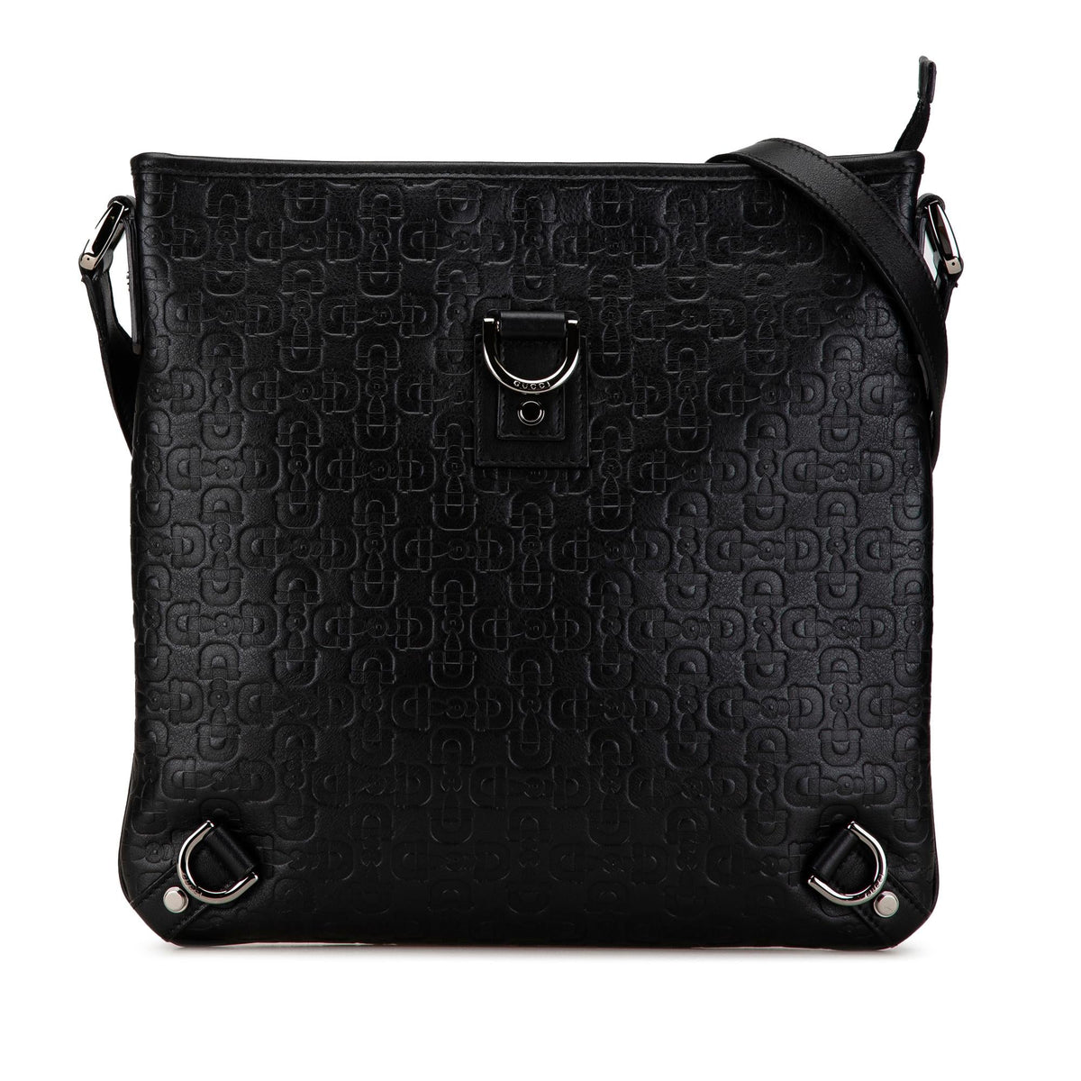 Gucci Embossed Leather Abbey D-Ring Horsebit Crossbody (SHG-qmstig)