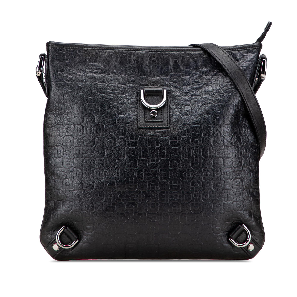 Gucci Embossed Leather Horsebit Abbey D Ring Crossbody