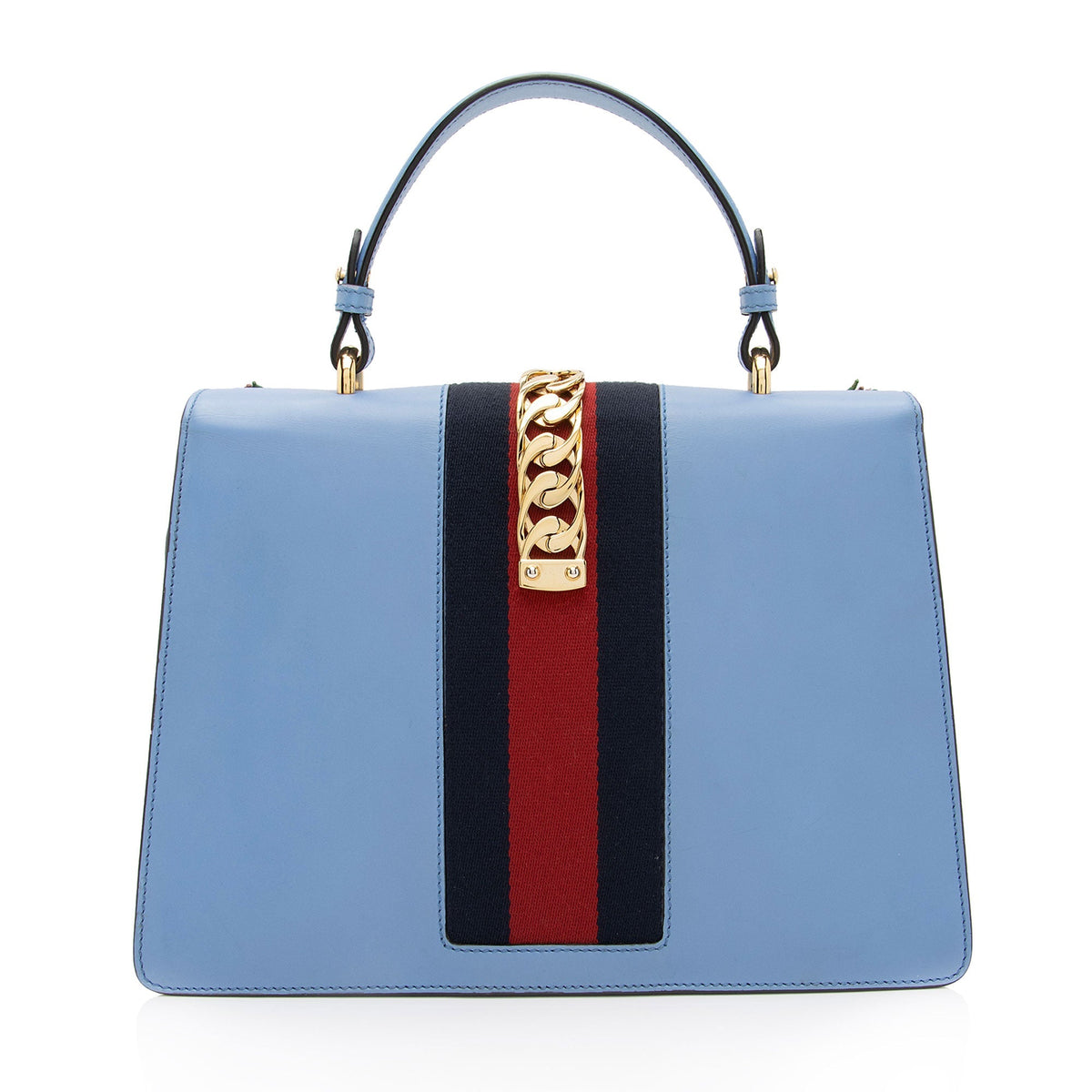 Gucci Embroidered Leather Floral Sylvie Top Handle Bag (SHF-7G6W1J)
