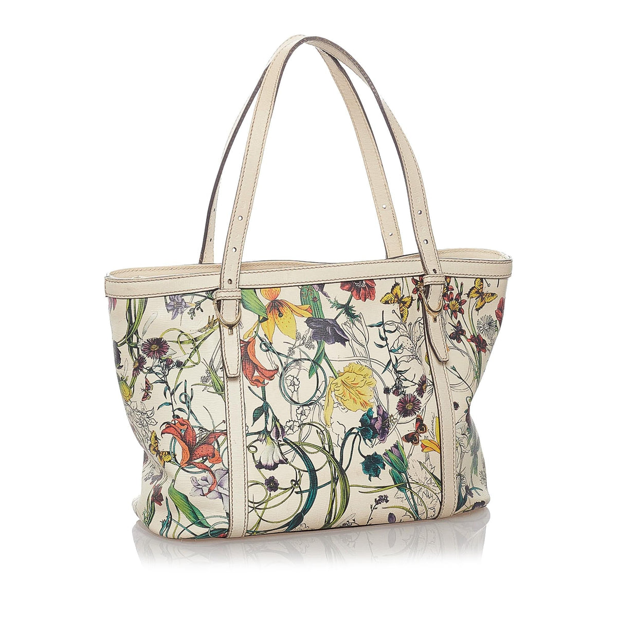 Gucci Flora Nice Leather Handbag (SHG-37333)