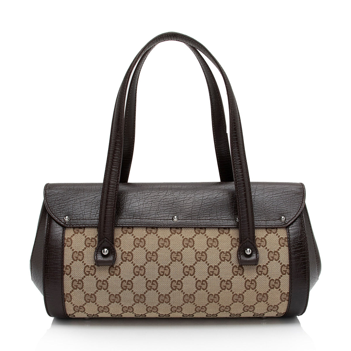 Gucci GG Canvas Bamboo Bullet Medium Satchel (SHF-6OHkiG)