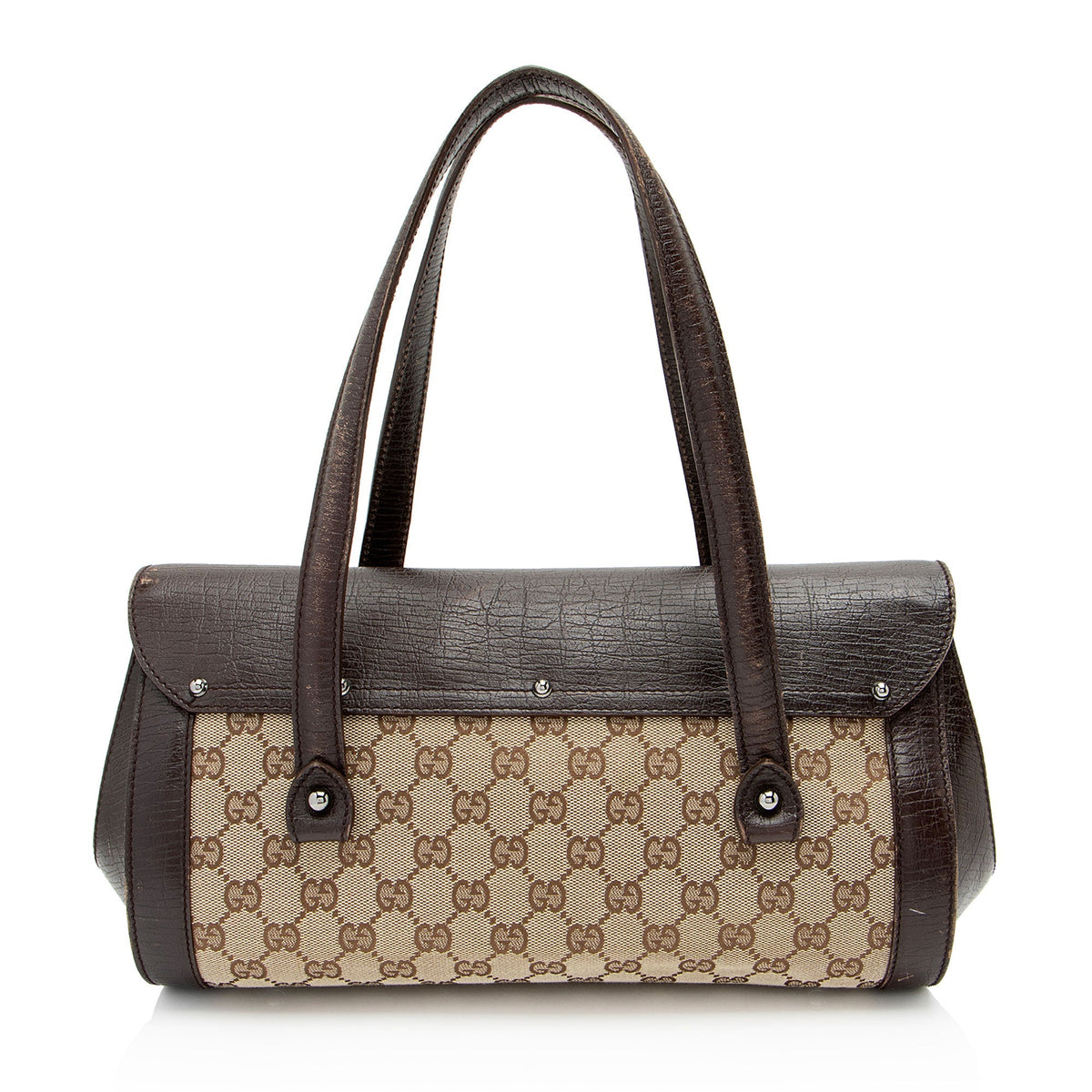 Gucci GG Canvas Bamboo Bullet Medium Satchel (SHF-QsKk05)