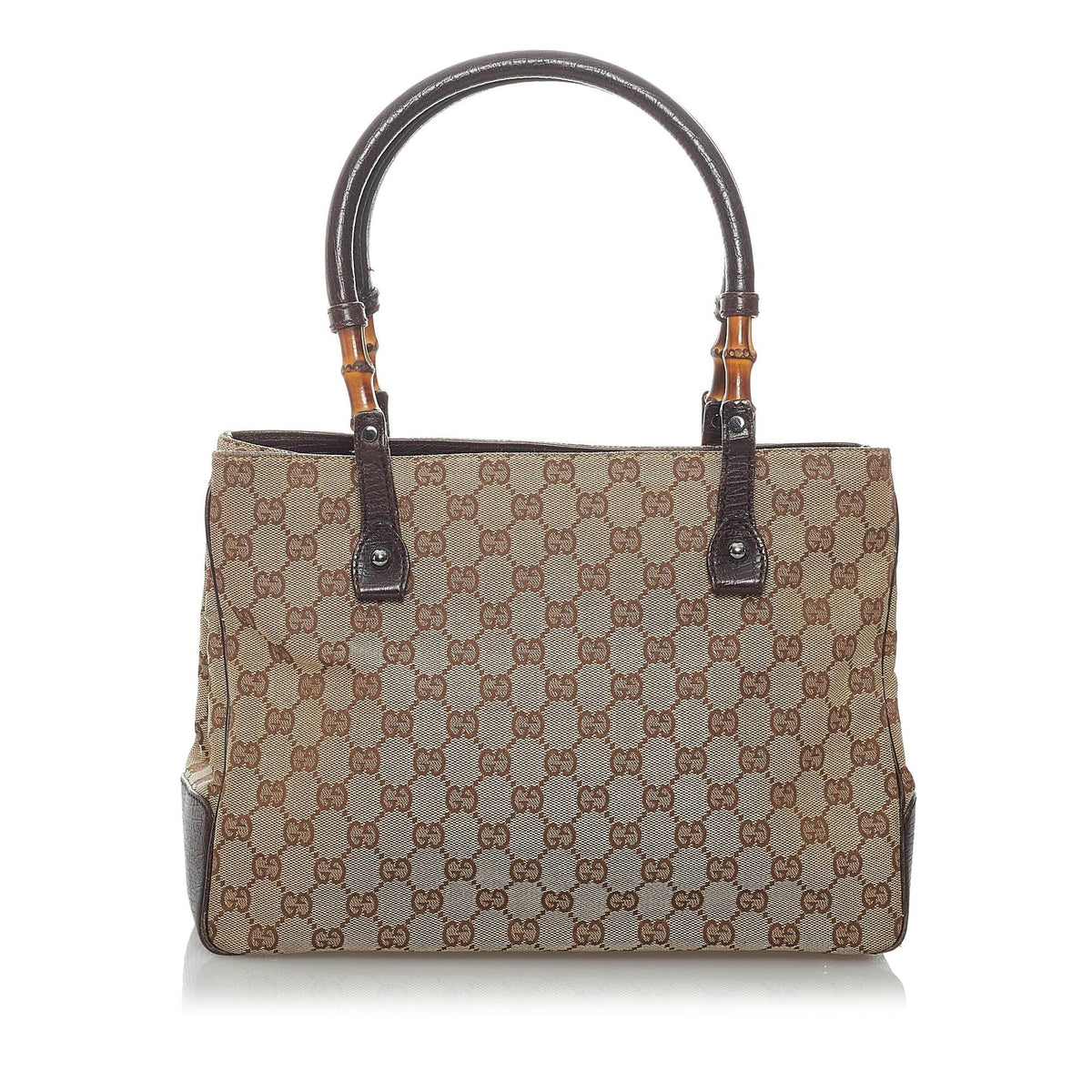 Gucci GG Canvas Bamboo Handbag (SHG-29813)