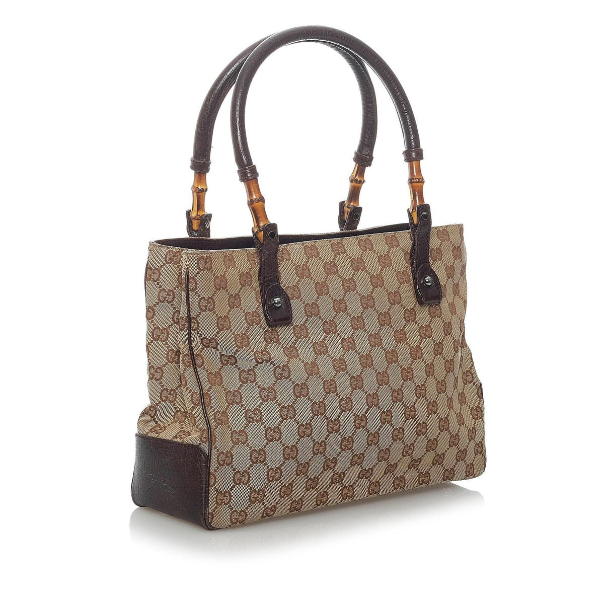 Gucci GG Canvas Bamboo Handbag (SHG-29813)