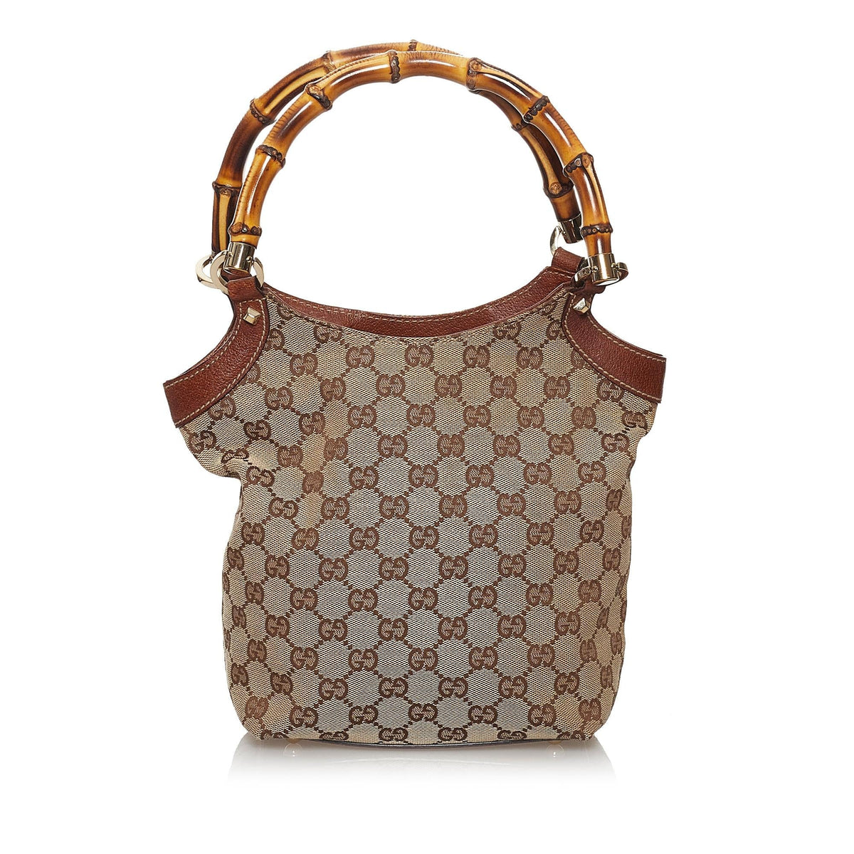 Gucci GG Canvas Bamboo Handbag (SHG-29861)