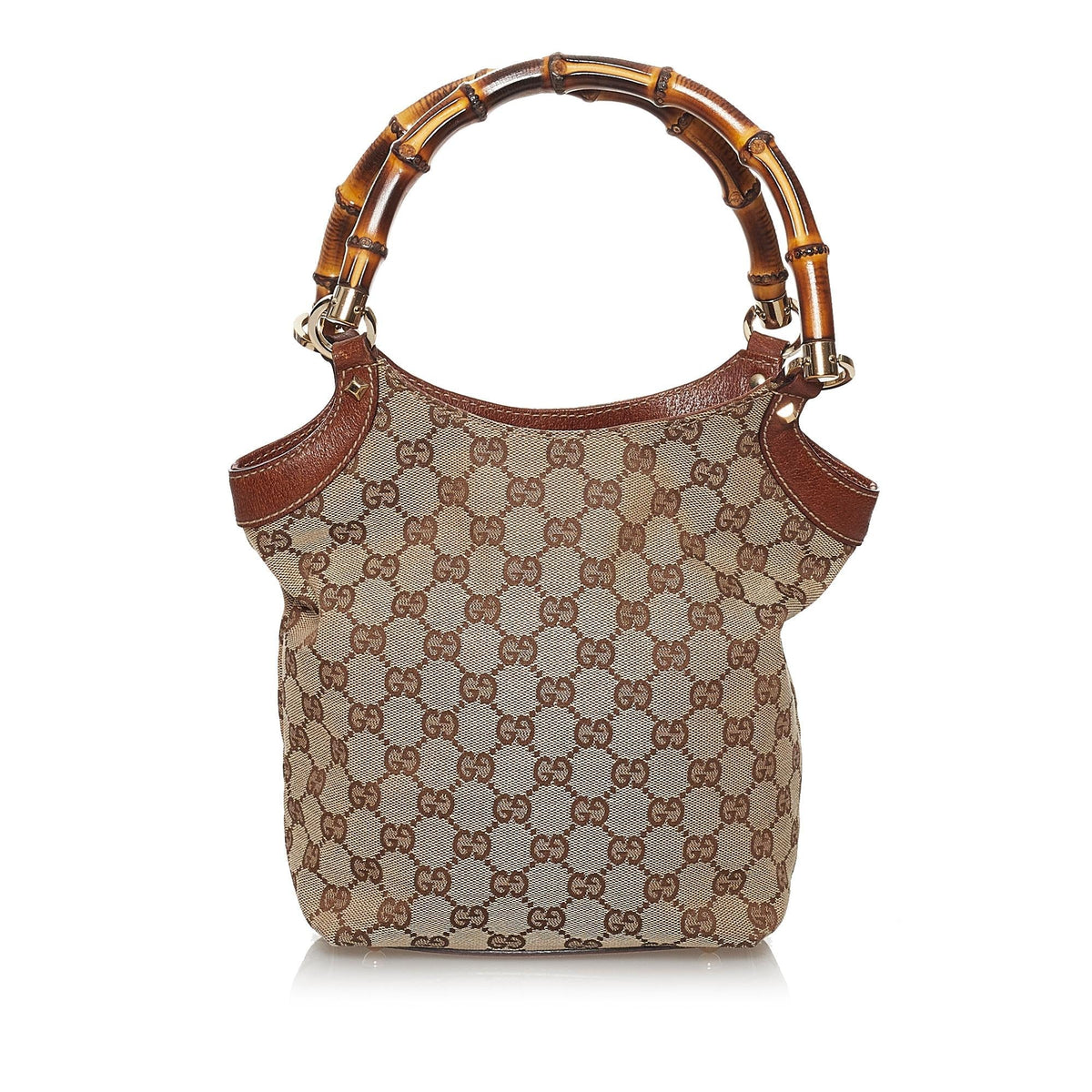 Gucci GG Canvas Bamboo Handbag (SHG-29861)