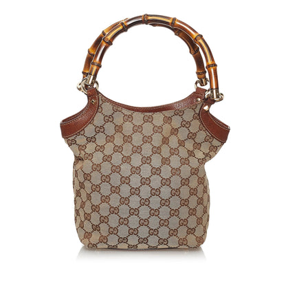 Gucci GG Canvas Bamboo Handbag (SHG-29861)
