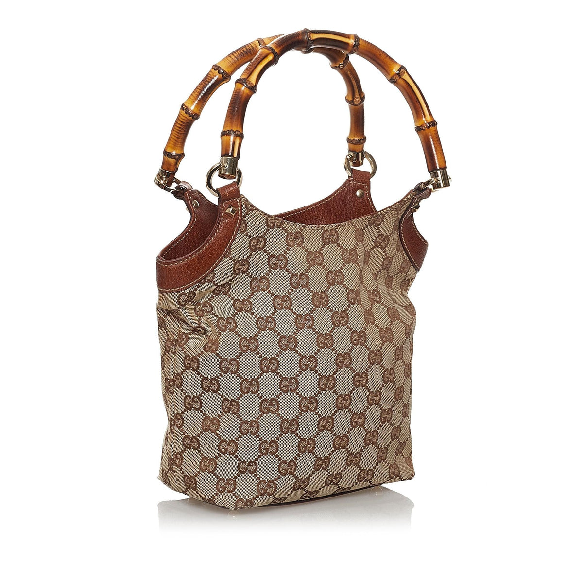 Gucci GG Canvas Bamboo Handbag (SHG-29861)