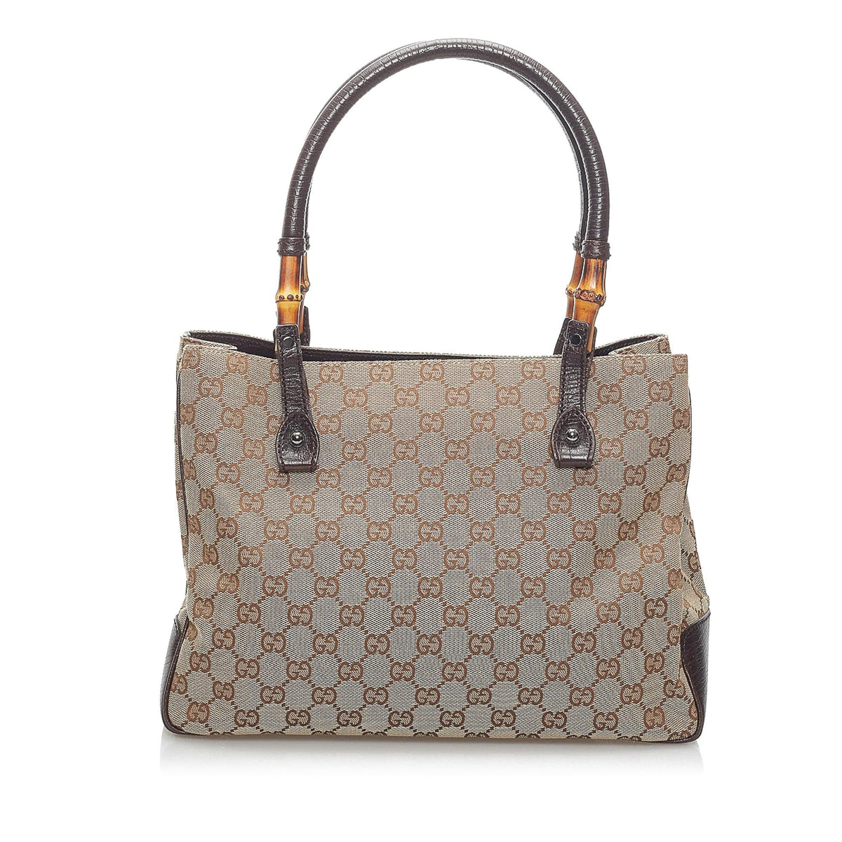 Gucci GG Canvas Bamboo Handbag (SHG-34105)