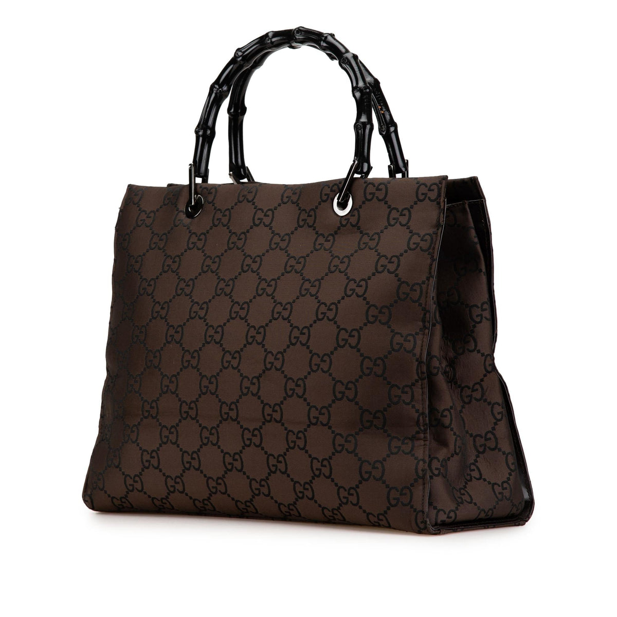 Gucci GG Canvas Bamboo Handbag