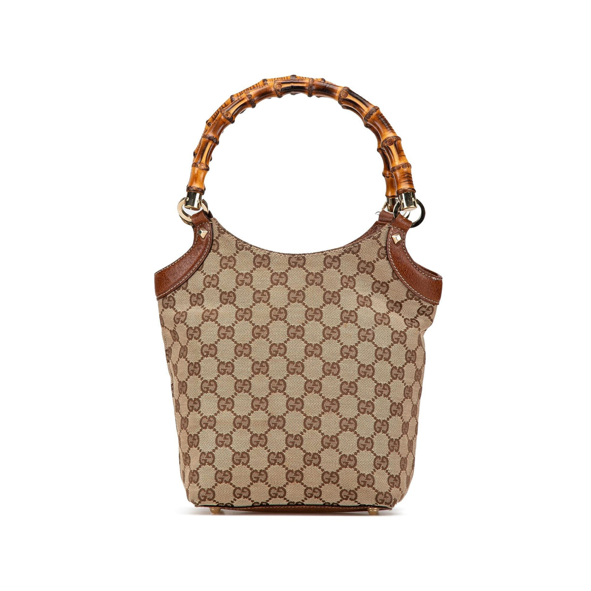 Gucci GG Canvas Bamboo Handbag
