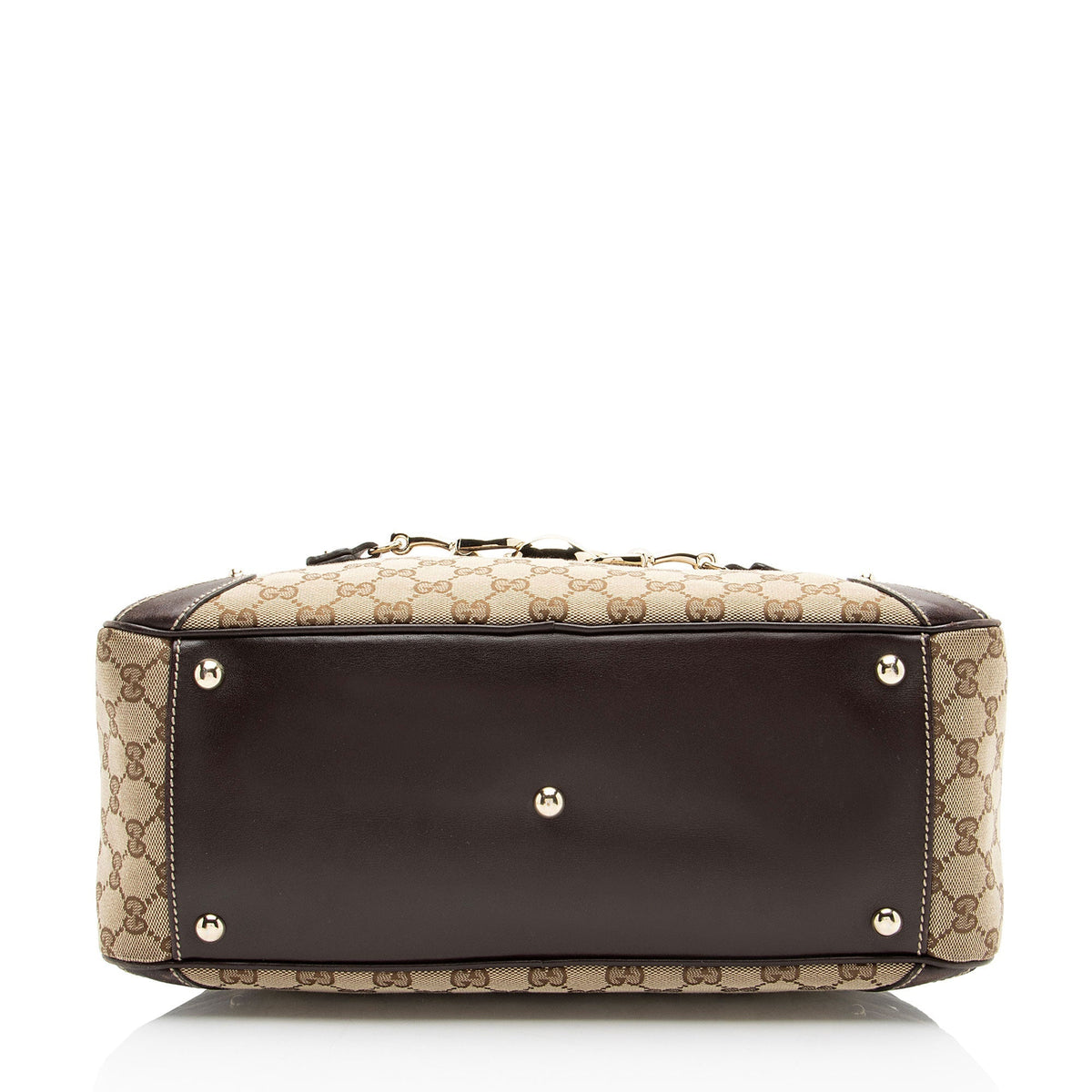 Gucci GG Canvas Bamboo Horsebit Wave Satchel