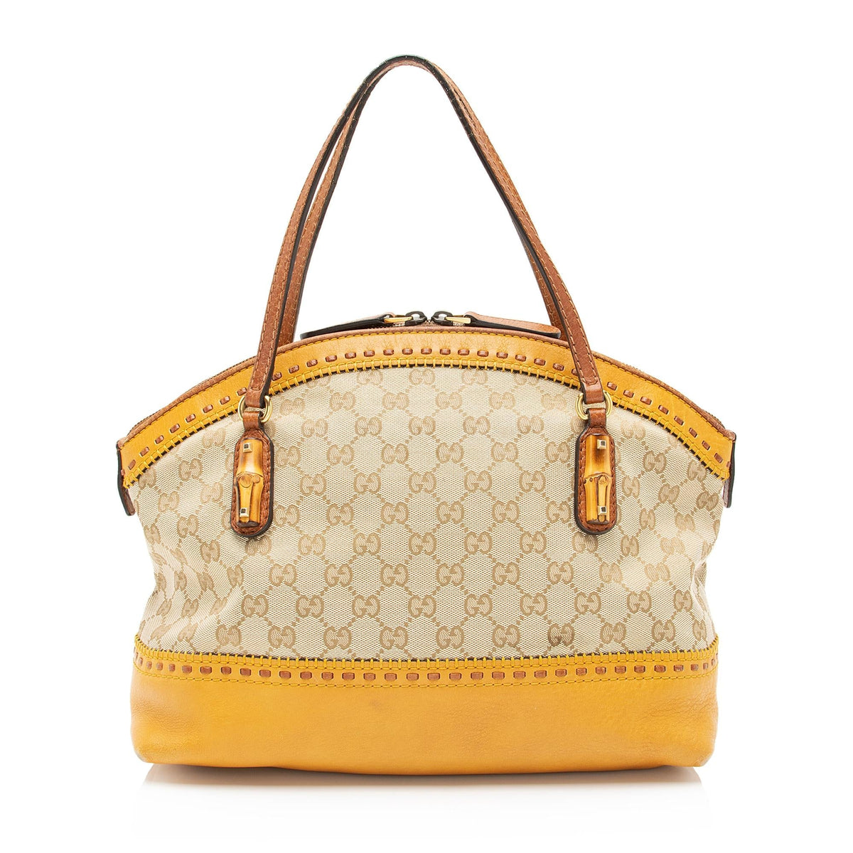 Gucci GG Canvas Bamboo Laidback Crafty Dome Satchel (SHF-galLHz)