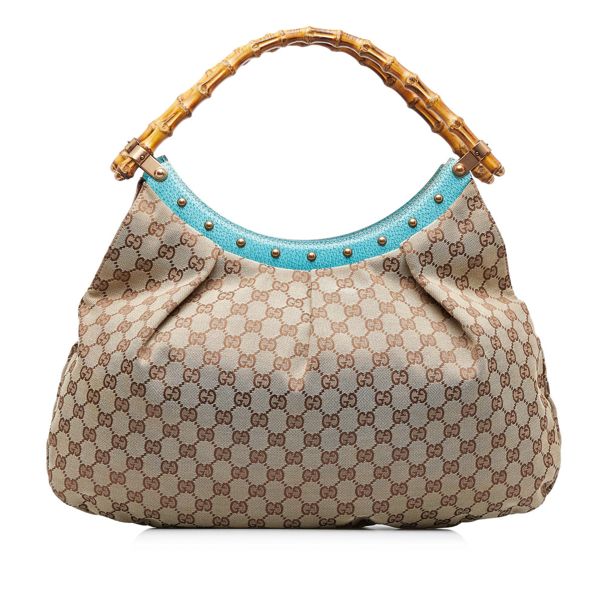 Gucci GG Canvas Bamboo Studded Handbag (SHG-ZJWXNq)