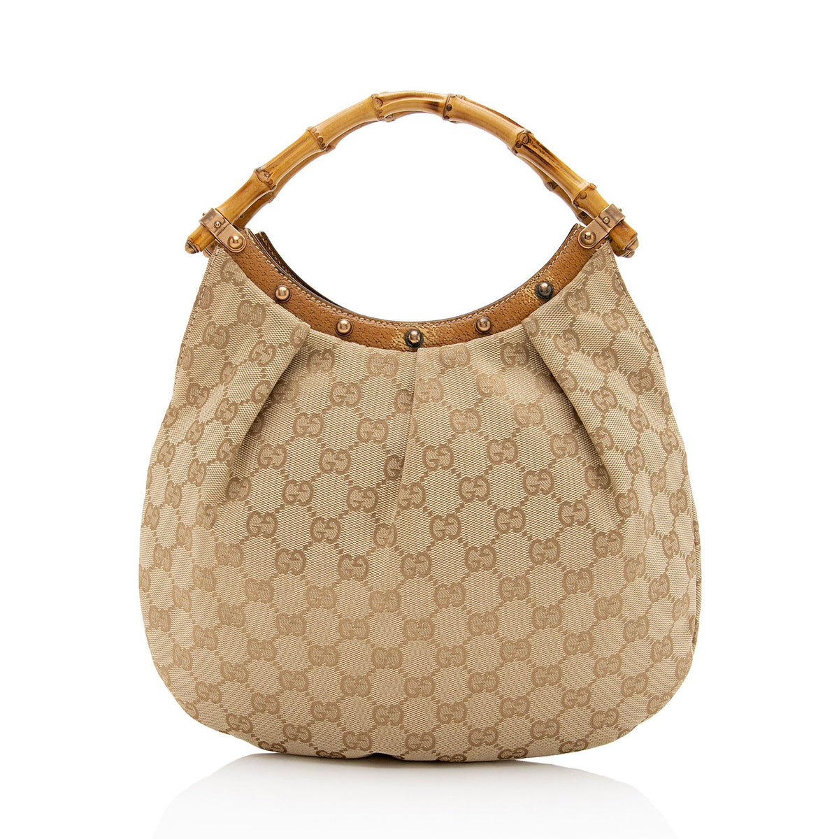 Gucci GG Canvas Bamboo Studded Small Hobo (SHF-EISNu2)