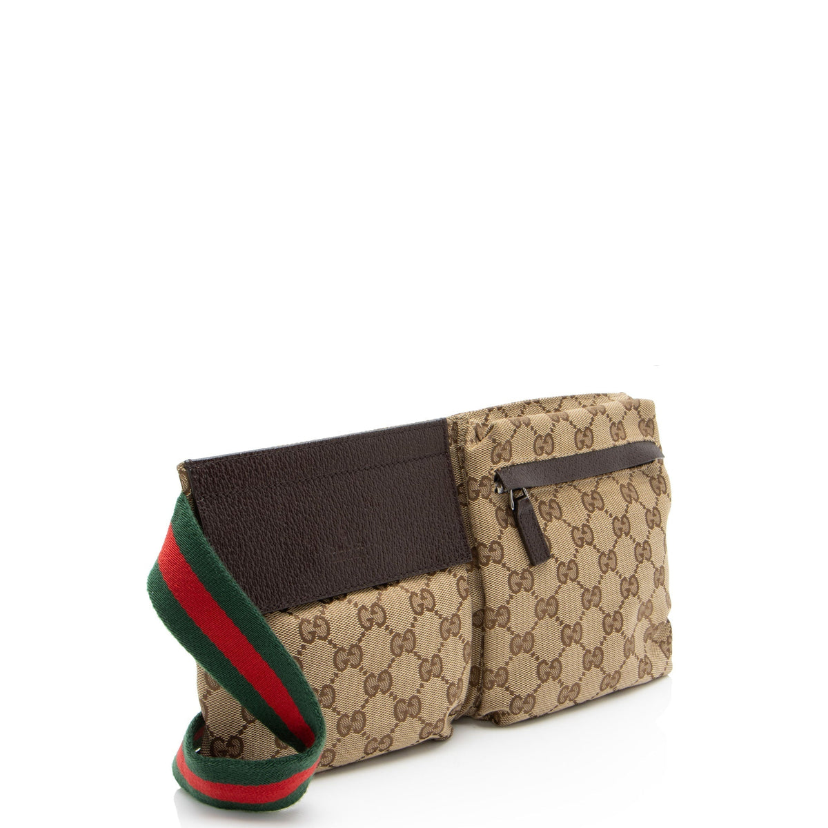 Gucci GG Canvas Double Pocket Belt Bag (SHF-AmXbhv)