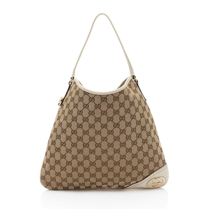 Gucci GG Canvas Britt Medium Hobo (SHF-puVAWm)