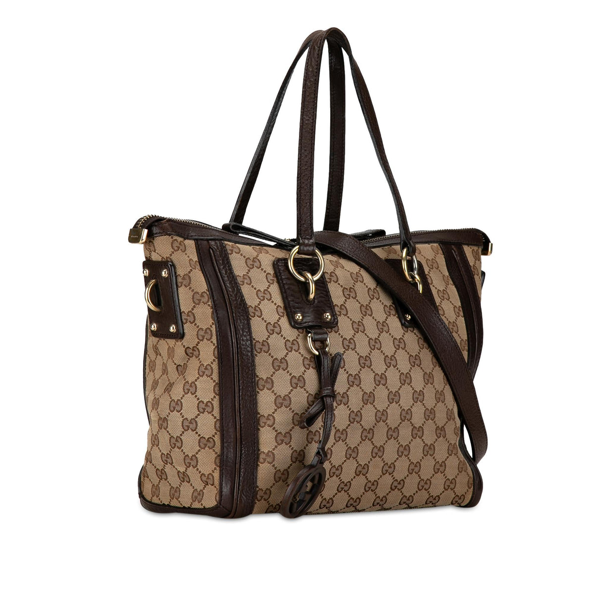 Gucci GG Canvas Charm Satchel (SHG-M7VWtv)