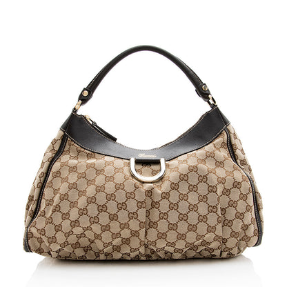 Gucci GG Canvas D-Ring Medium Hobo (SHF-19719)