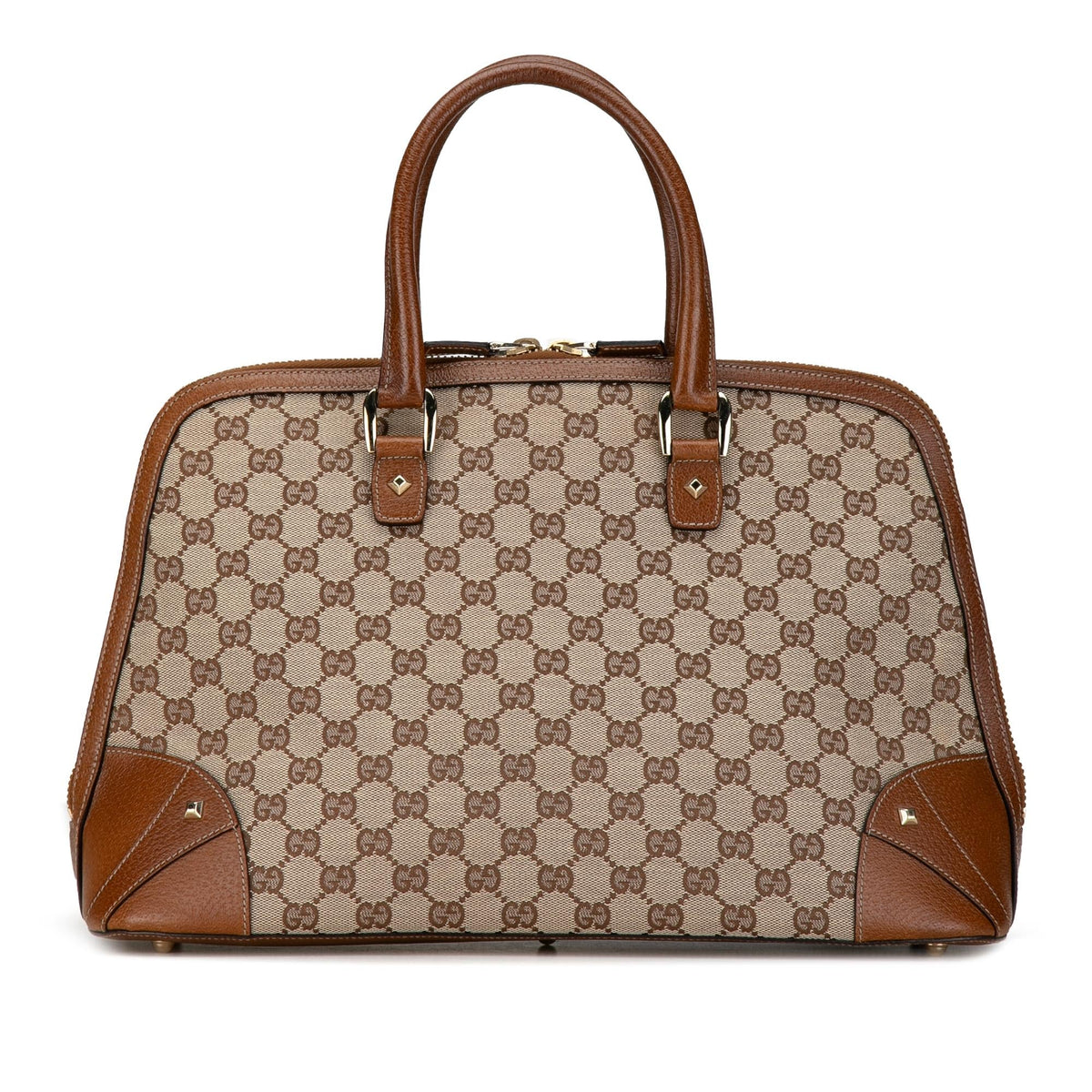 Gucci GG Canvas Dome Nailhead Handbag (SHG-hYHpr2)