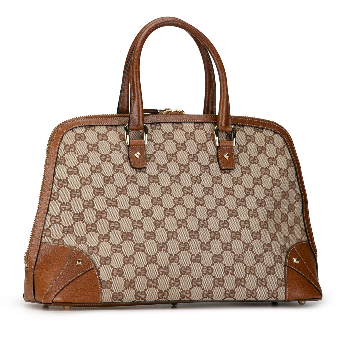 Gucci GG Canvas Dome Nailhead Handbag (SHG-hYHpr2)