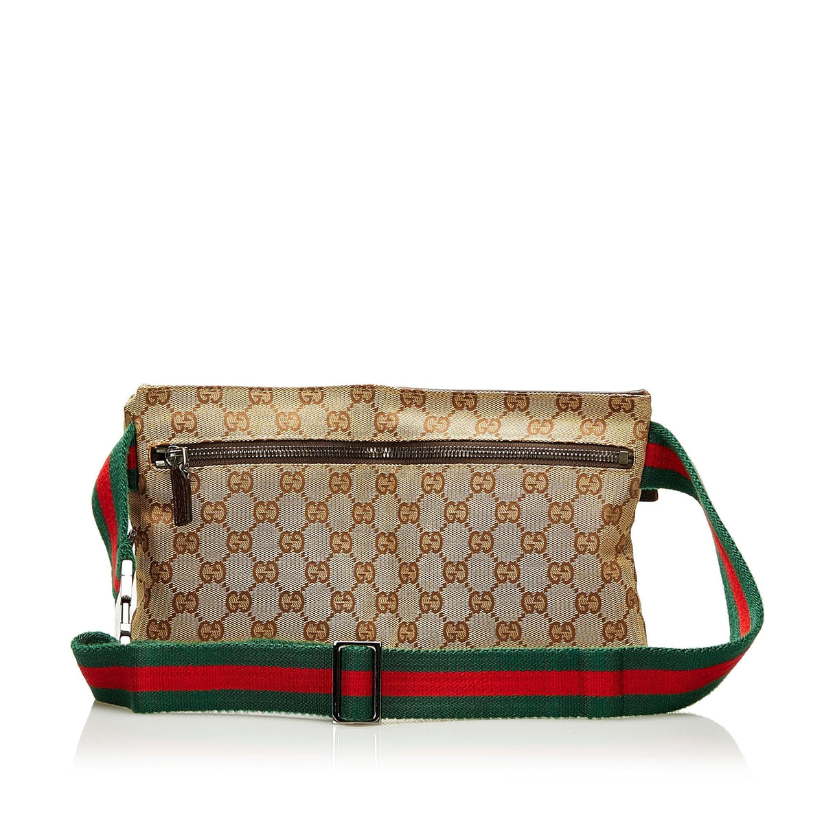 Gucci GG Canvas Double Pocket Belt Bag (SHG-37191)