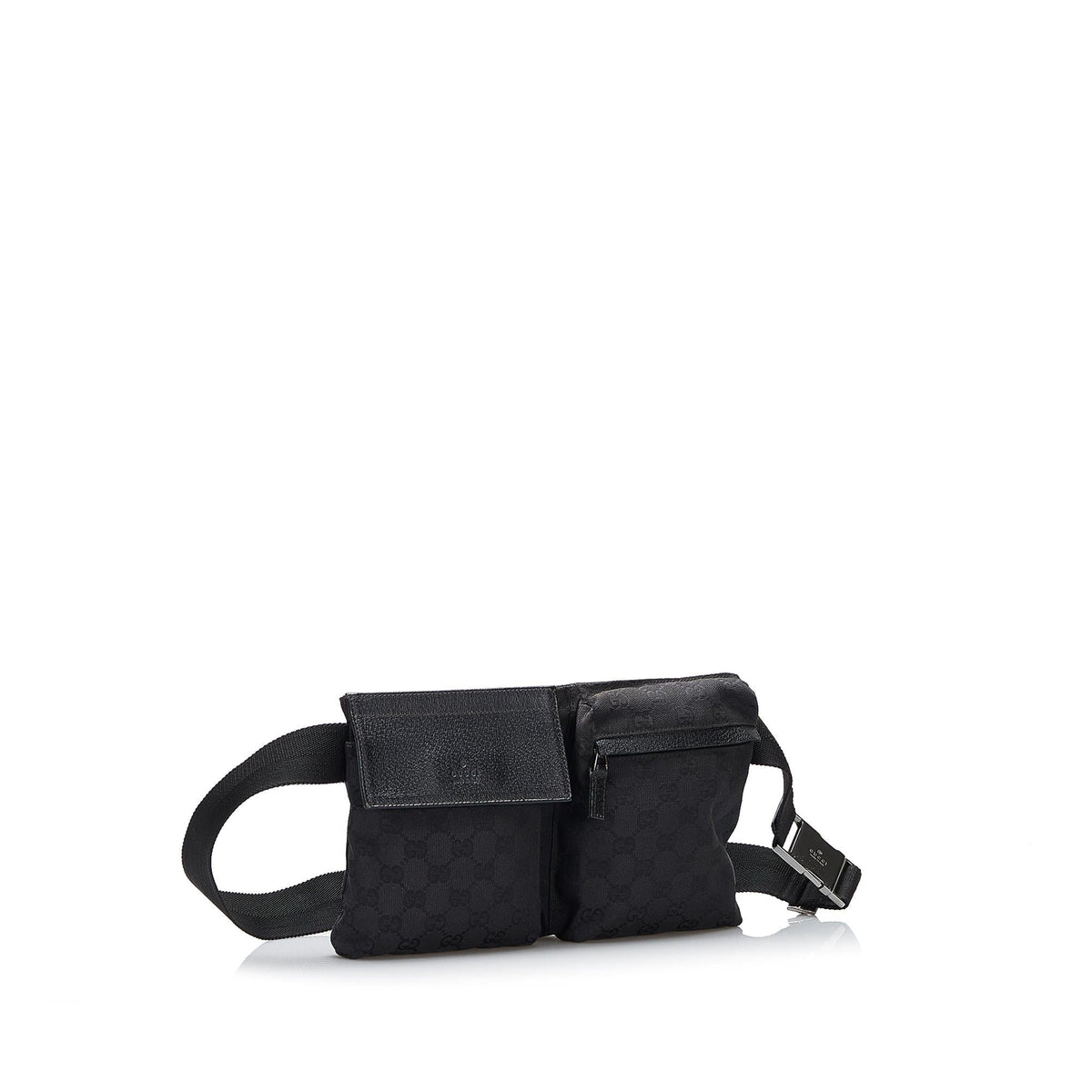 Gucci GG Canvas Double Pocket Belt Bag (SHG-RSeo1B)