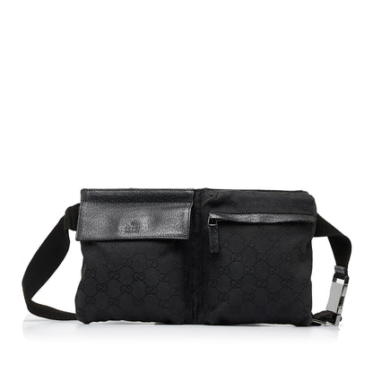 Gucci GG Canvas Double Pocket Belt Bag (SHG-330faY)