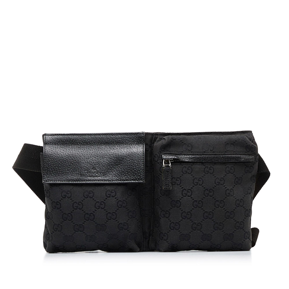 Gucci GG Canvas Double Pocket Belt Bag (SHG-WS8NBX)
