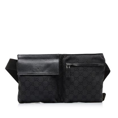 Gucci GG Canvas Double Pocket Belt Bag (SHG-WS8NBX)
