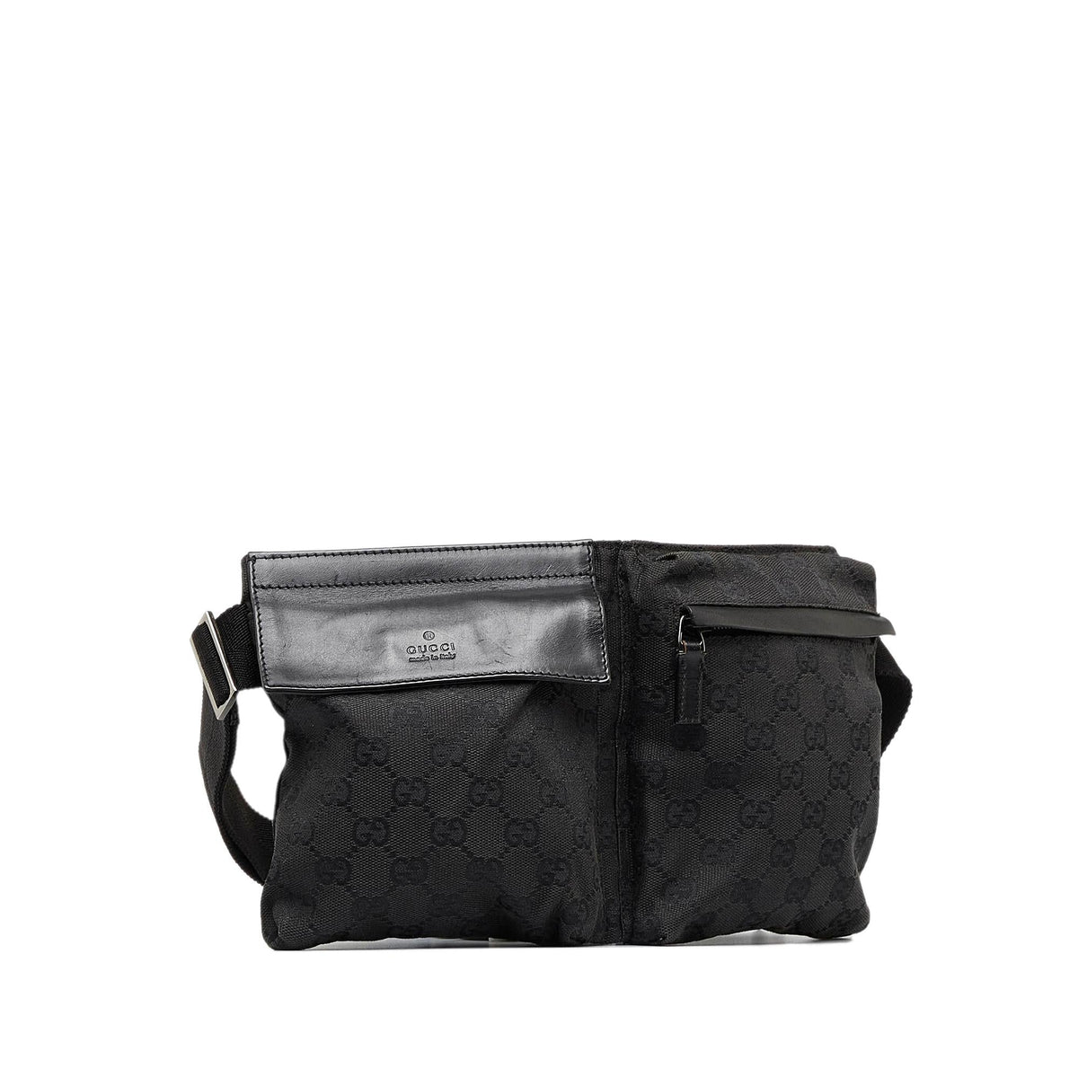 Gucci GG Canvas Double Pocket Belt Bag (SHG-9YRfAM)