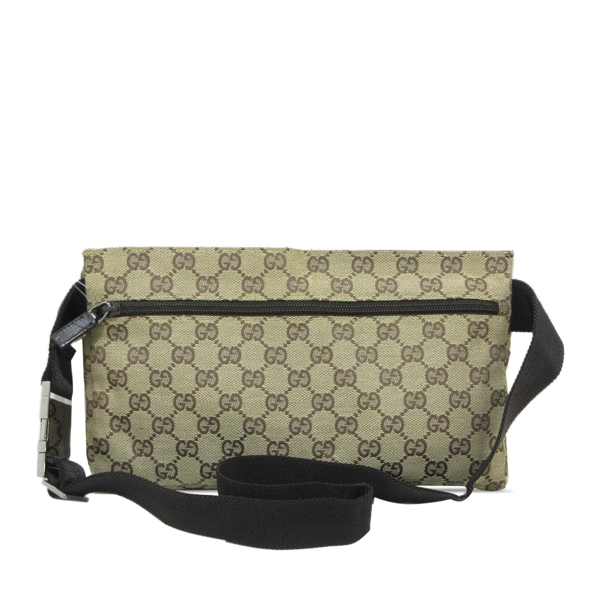 Gucci GG Canvas Double Pocket Belt Bag (SHG-YKH3IL)