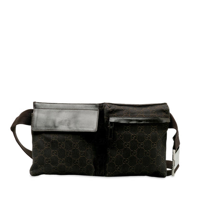 Gucci GG Canvas Double Pocket Belt Bag (SHG-A3c4cV)