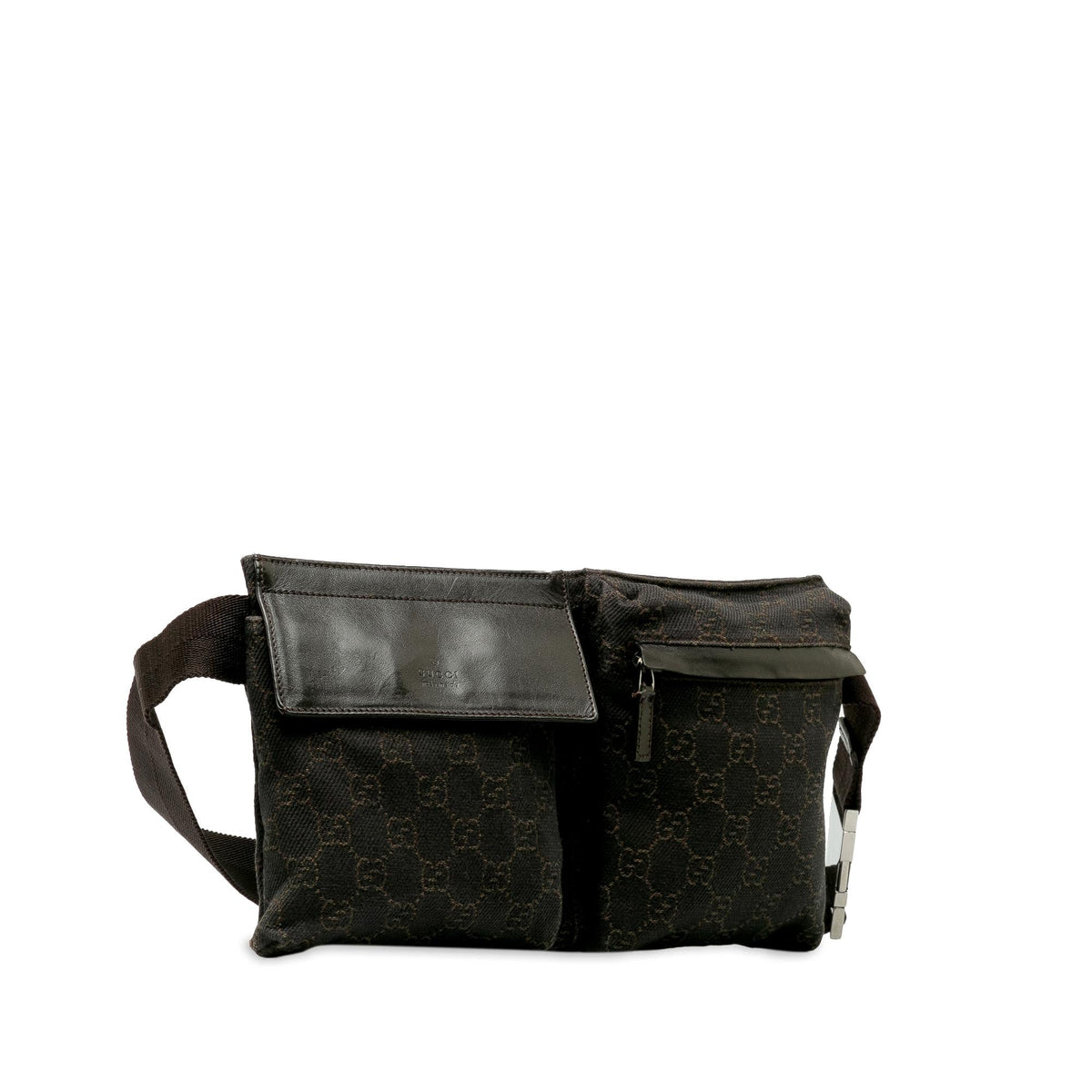 Gucci GG Canvas Double Pocket Belt Bag (SHG-A3c4cV)