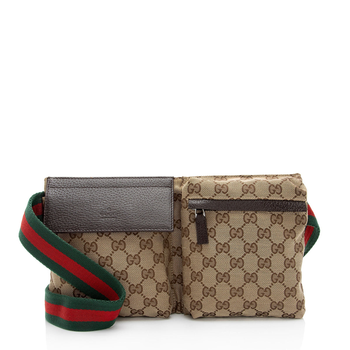Gucci GG Canvas Double Pocket Belt Bag (SHF-Z0mmJ4)
