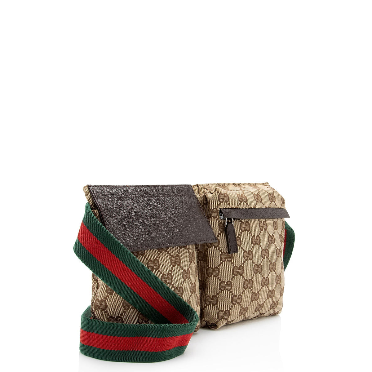 Gucci GG Canvas Double Pocket Belt Bag (SHF-Z0mmJ4)