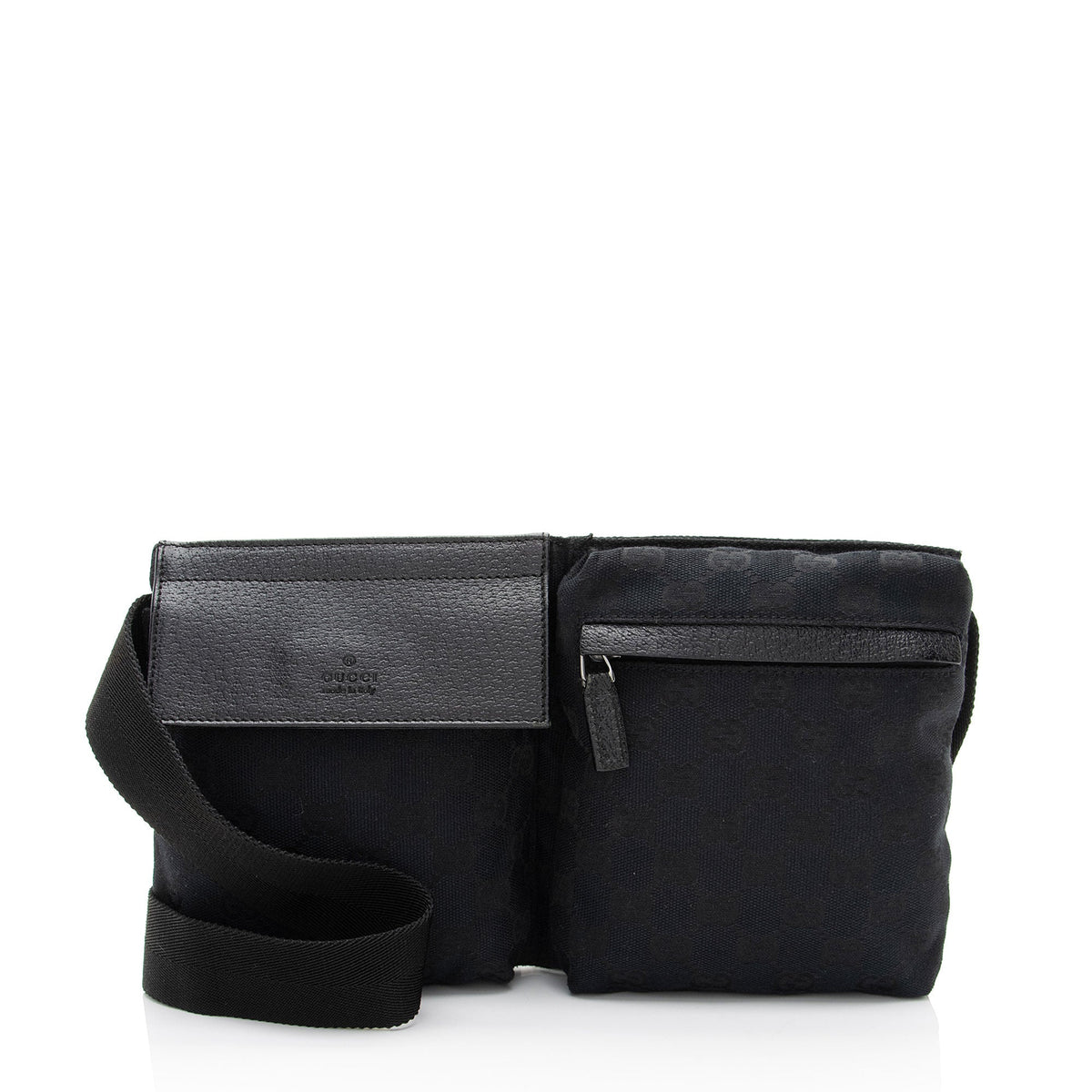 Gucci GG Canvas Double Pocket Belt Bag (SHF-a1zpfw)