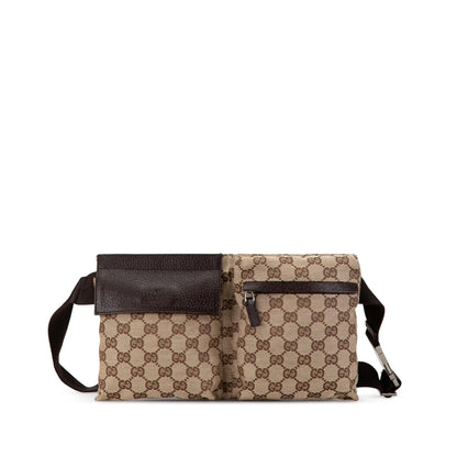 Gucci GG Canvas Double Pocket Belt Bag (SHG-IK6GbF)