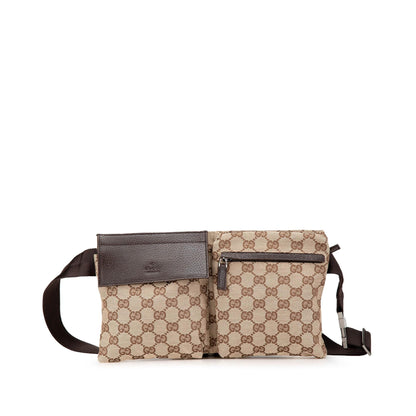 Gucci GG Canvas Double Pocket Belt Bag