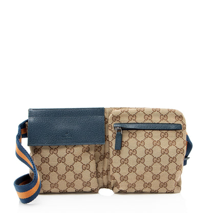 Gucci GG Canvas Double Pocket Belt Bag
