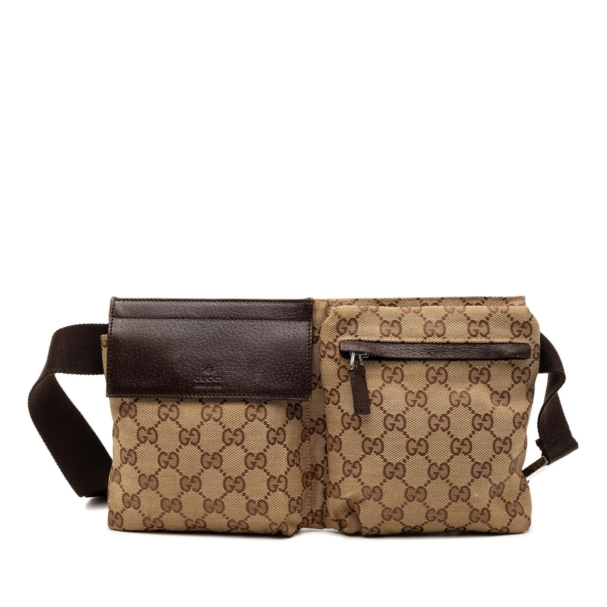Gucci GG Canvas Double Pocket Belt Bag