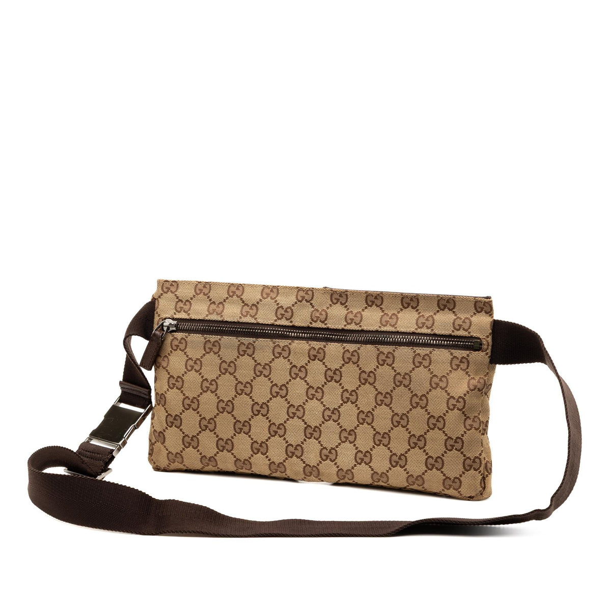 Gucci GG Canvas Double Pocket Belt Bag
