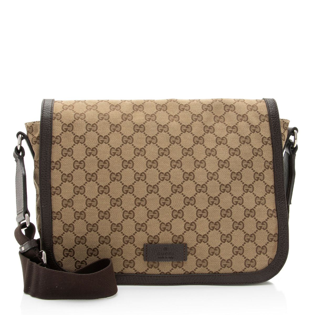 Gucci GG Canvas Flap Messenger (SHF-jreKOd)