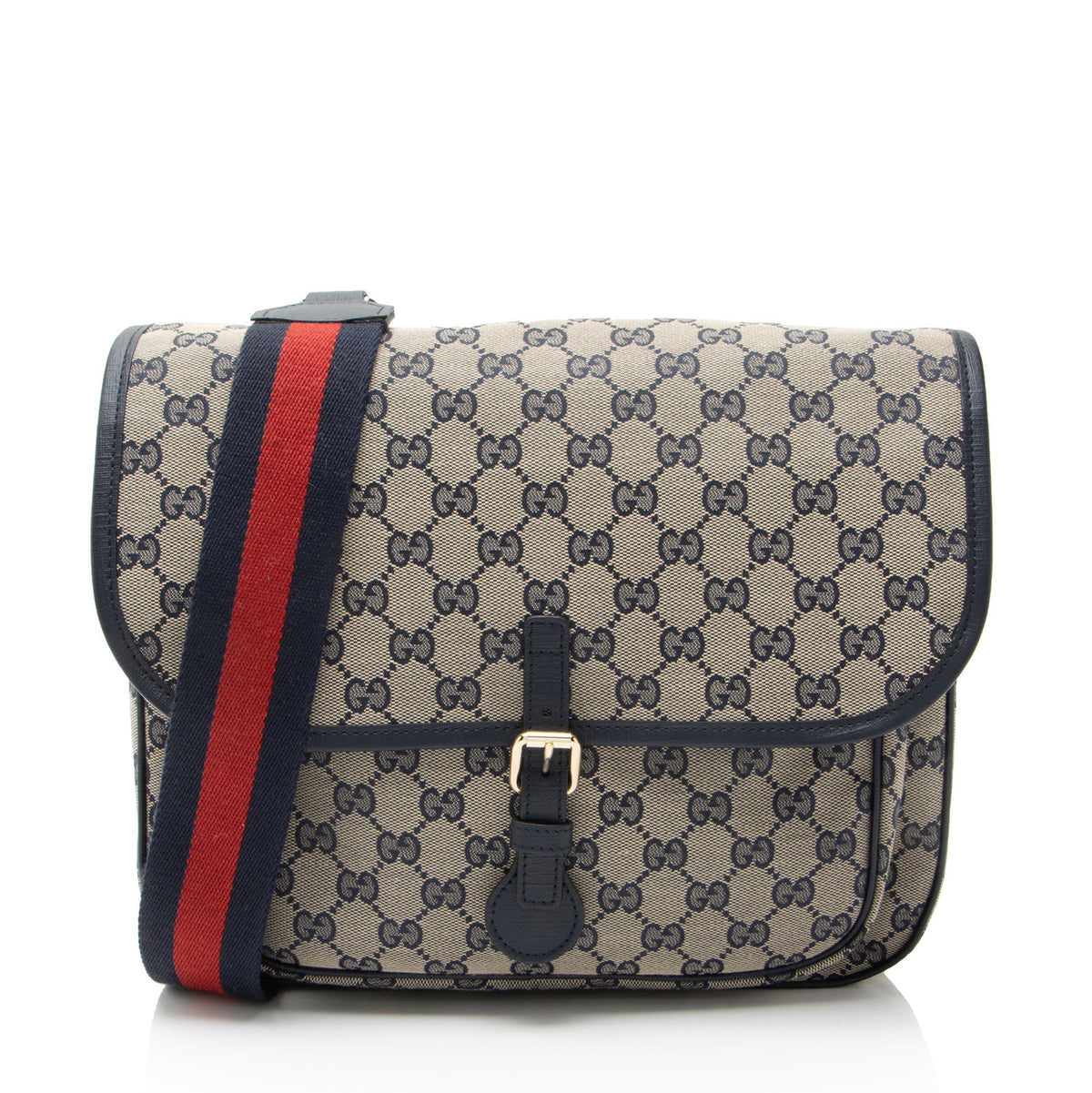 Gucci GG Canvas Buckle Flap Messenger